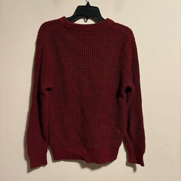 J.Crew Cotton Thermal Heavyweight Sweater Red- Size Small - Picture 2 of 5